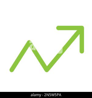 Trend up arrow icon line isolated on white background. Black flat thin icon on modern outline style. Linear symbol and editable stroke. Simple and pix Stock Vector