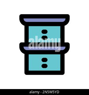 Office box icon line isolated on white background. Black flat thin icon on modern outline style. Linear symbol and editable stroke. Simple and pixel p Stock Vector