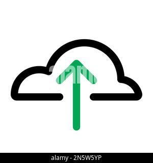 Cloud upload icon line isolated on white background. Black flat thin icon on modern outline style. Linear symbol and editable stroke. Simple and pixel Stock Vector