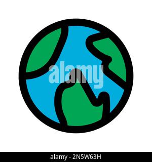 Earth icon line isolated on white background. Black flat thin icon on modern outline style. Linear symbol and editable stroke. Simple and pixel perfec Stock Vector