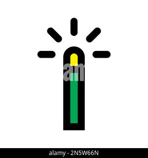 Color wand icon line isolated on white background. Black flat thin icon on modern outline style. Linear symbol and editable stroke. Simple and pixel p Stock Vector