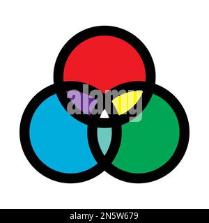 Color filter icon line isolated on white background. Black flat thin icon on modern outline style. Linear symbol and editable stroke. Simple and pixel Stock Vector