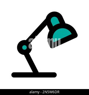 Table lamp icon line isolated on white background. Black flat thin icon on modern outline style. Linear symbol and editable stroke. Simple and pixel p Stock Vector