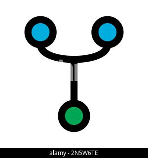 Git network icon line isolated on white background. Black flat thin icon on modern outline style. Linear symbol and editable stroke. Simple and pixel Stock Vector