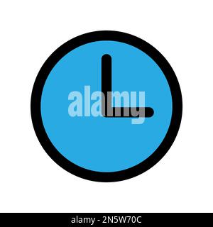 Time icon line isolated on white background. Black flat thin icon on modern outline style. Linear symbol and editable stroke. Simple and pixel perfect Stock Vector