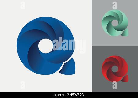 Colorful Gradient Q Logo Collection Stock Vector