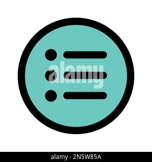 List circle icon line isolated on white background. Black flat thin icon on modern outline style. Linear symbol and editable stroke. Simple and pixel Stock Vector