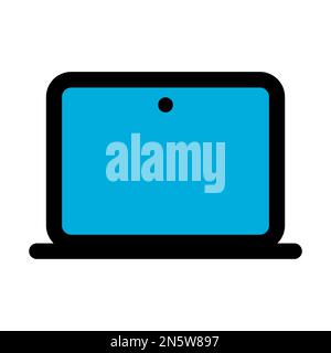 Laptop icon line isolated on white background. Black flat thin icon on modern outline style. Linear symbol and editable stroke. Simple and pixel perfe Stock Vector