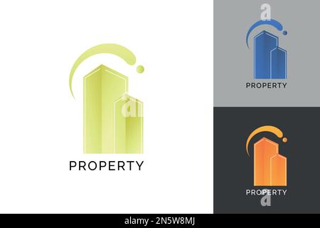 Colorful Gradient Real State Logo Collection Stock Vector