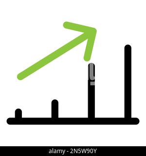 Finance growth icon line isolated on white background. Black flat thin icon on modern outline style. Linear symbol and editable stroke. Simple and pix Stock Vector