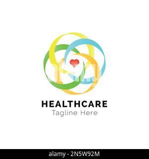 Abstract Gradient Healthcare Logo Design Stock Vector