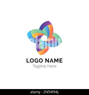 Abstract Gradient Agency Logo Design Stock Vector