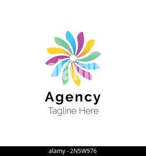 Abstract Gradient Agency Logo Design Stock Vector