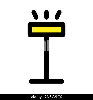 Office lamp icon line isolated on white background. Black flat thin icon on modern outline style. Linear symbol and editable stroke. Simple and pixel Stock Vector