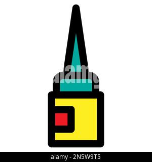 Glue icon line isolated on white background. Black flat thin icon on modern outline style. Linear symbol and editable stroke. Simple and pixel perfect Stock Vector