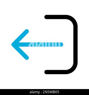 Log out icon line isolated on white background. Black flat thin icon on modern outline style. Linear symbol and editable stroke. Simple and pixel perf Stock Vector