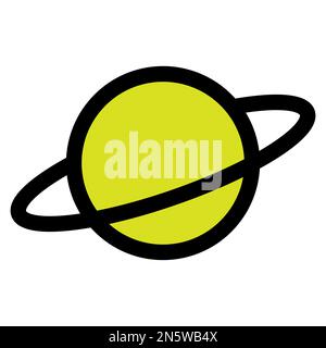 Planet icon line isolated on white background. Black flat thin icon on modern outline style. Linear symbol and editable stroke. Simple and pixel perfe Stock Vector