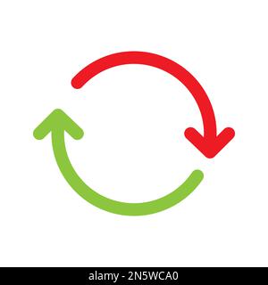 Sync arrow icon line isolated on white background. Black flat thin icon on modern outline style. Linear symbol and editable stroke. Simple and pixel p Stock Vector