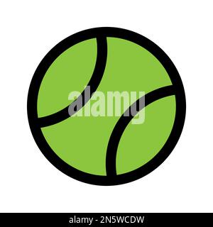 Tennis ball icon line isolated on white background. Black flat thin icon on modern outline style. Linear symbol and editable stroke. Simple and pixel Stock Vector