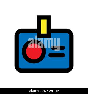 ID card icon line isolated on white background. Black flat thin icon on modern outline style. Linear symbol and editable stroke. Simple and pixel perf Stock Vector