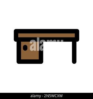 Table icon line isolated on white background. Black flat thin icon on modern outline style. Linear symbol and editable stroke. Simple and pixel perfec Stock Vector