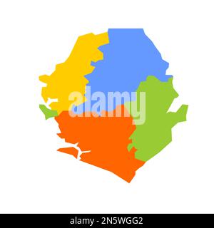 Sierra Leone map. Blank vector map of the Country. Borders of Sierra ...