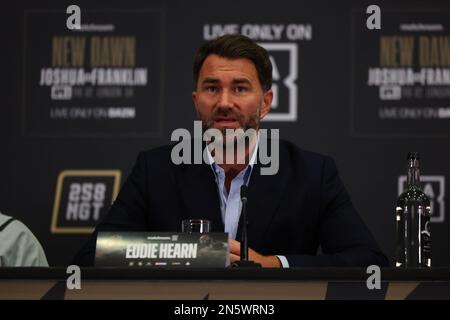 9th February 2023, Hilton London Syon Park, London, England; 2023 Anthony Joshua versus Jermaine Franklin Press Conference; Eddie Hearn during the press conference Stock Photo