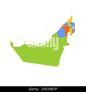 Colorful United Arab Emirates political map with clearly labeled ...