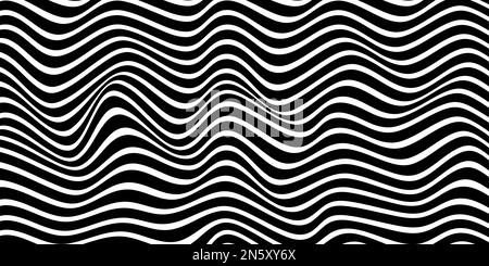 Optical art background. Digital illustration, groovy 70s, hipster style. Wavy lines, hypnotic, psychedelic, optical illusions. Stock Vector