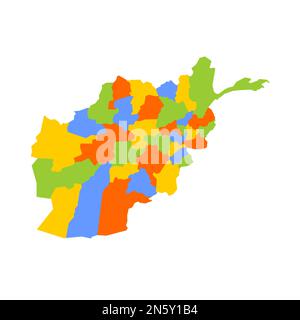 Afghanistan political map of administrative divisions - provinces. Blank colorful vector map. Stock Vector