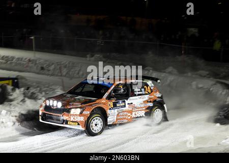 28 Jari HUTTUNEN (FIN), Antti LINNAKETO (FIN), SKODA FABIA, RC2, Rally2,  action during the Rally Finland 2023, 9th round of the 2023 WRC World Rally  Car Championship, from August 3 to 6