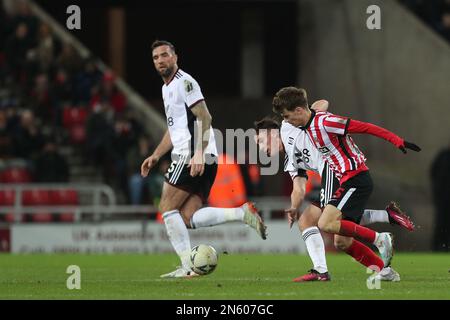 Sunderland, US, 8th February 2023. during the FA Cup Fourth Round replay between Sunderland and Fulham at the Stadium Of Light, Sunderland on Wednesday 8th February 2023. (Photo: Mark Fletcher | MI News) Credit: MI News & Sport /Alamy Live News Stock Photo