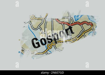 Gosport, Hampshire, United Kingdom atlas map town name - black and ...