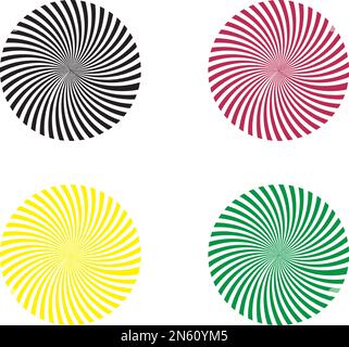 Four colored swirl circles on a white background Stock Vector