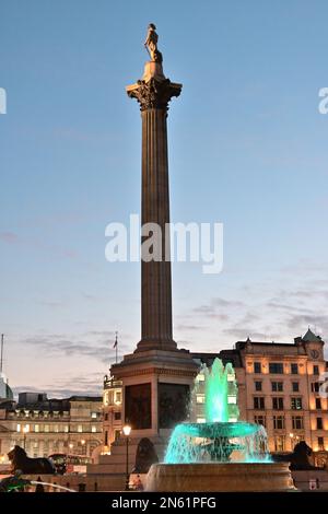 Westminster, London, UK, February 9 2023.  Nelson Column in Trafalgar square, London, UK. Photo taken date: February 9 2023. Stock Photo