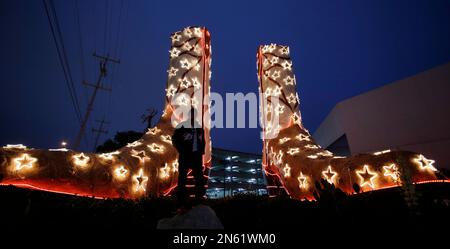 The giant cowboy boots at San Antonio's Northstar Mall Stock Photo - Alamy