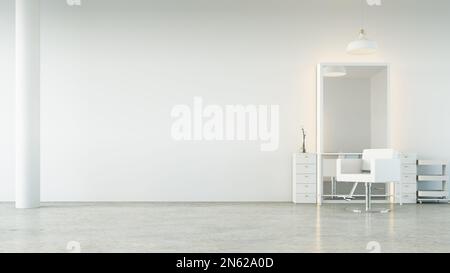White luxury modern salon interior - 3D rendering Stock Photo