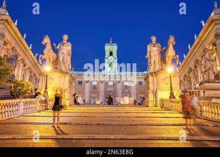 Piazza del Campidoglio (designed by Michelangelo) on the Capitoline Hill in downtown Rome Italy Stock Photo