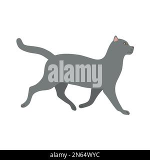 Hand drawn of a Cat isolated on white Background - Vector Illustration ...