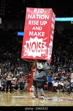 April 03, 2011: Houston Rockets mascot Clutch the Bear takes a