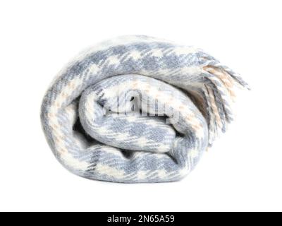 Stylish soft checkered plaid on white background Stock Photo