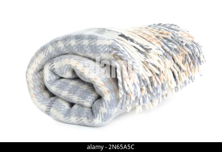 Stylish soft checkered plaid on white background Stock Photo