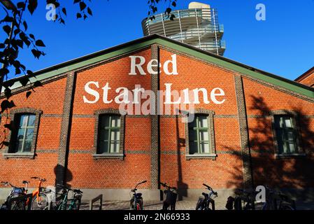 ANTWERP, BELGIUM –18 OCT 2022- View of the Red Star Line Museum, a museum about European immigration to the United  States located along the river Sch Stock Photo