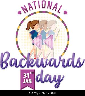 National backward day banner design illustration Stock Vector