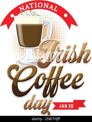 National Irish coffee day banner design illustration Stock Vector