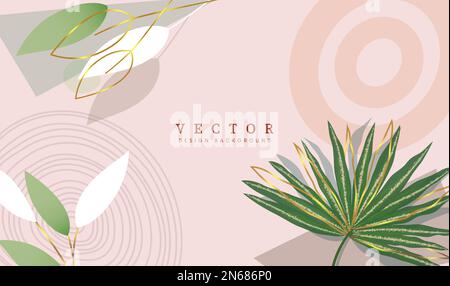 Vector design background. Vector design background text with environmental plants element in abstract design. Vector illustration summer vector design. Stock Vector