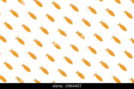 Flat carrot seamless pattern with cartoon style, background, vector illustration. vegetable. healthy. vegan. food wallpaper. Stock Vector