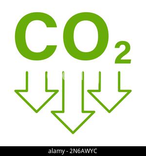 reducing CO2 emissions icon vector stop climate change sign for graphic design, logo, website, social media, mobile app, ui illustration Stock Vector