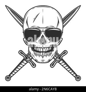 Skull and crossed swords vector illustration Stock Vector Image & Art ...