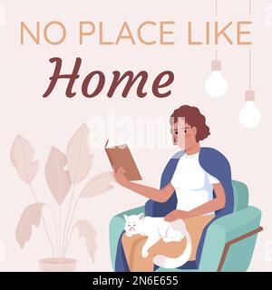No place like home card template Stock Vector
